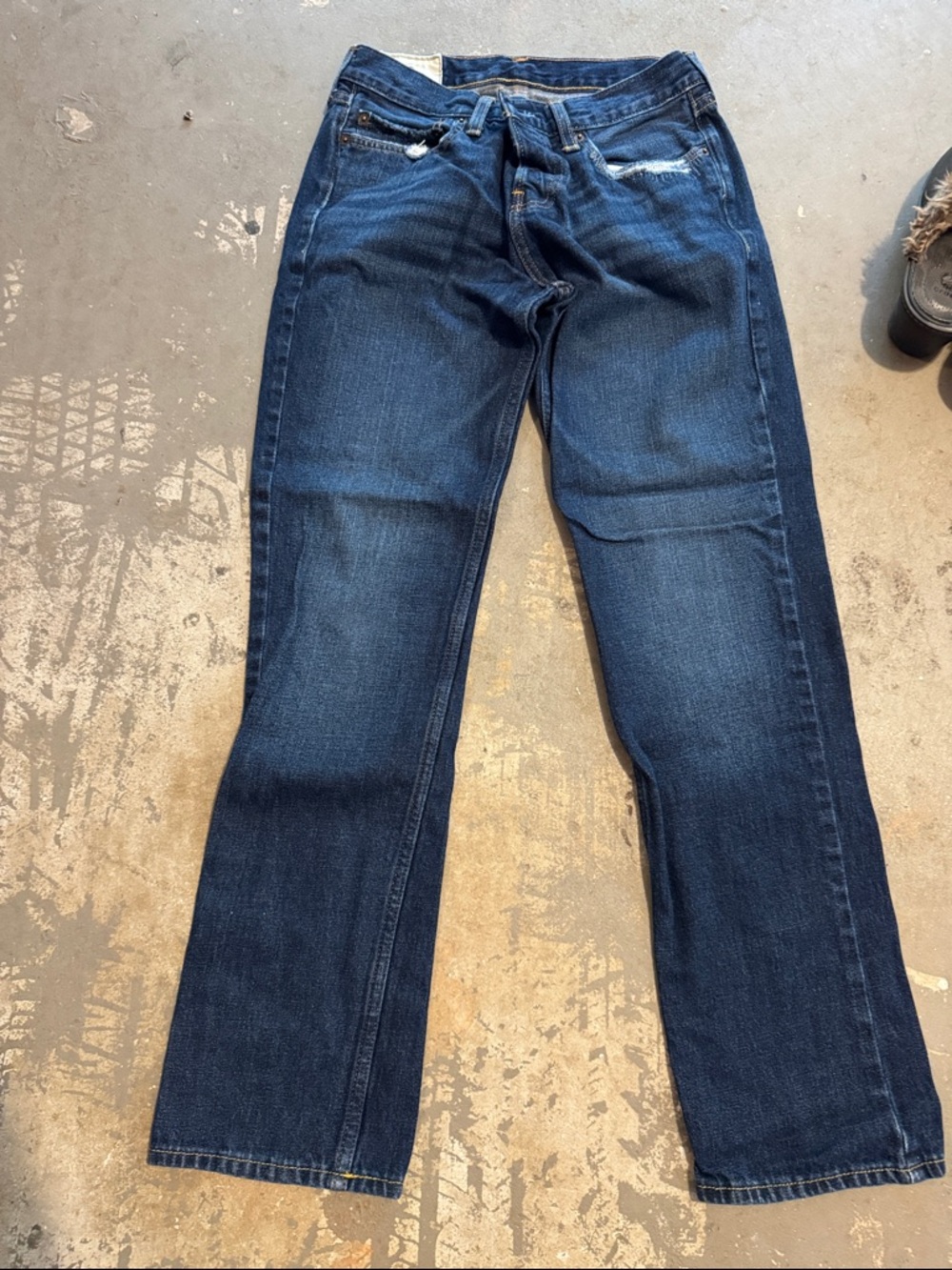 Hollister Men's Straight Jeans - Dark Blue Denim